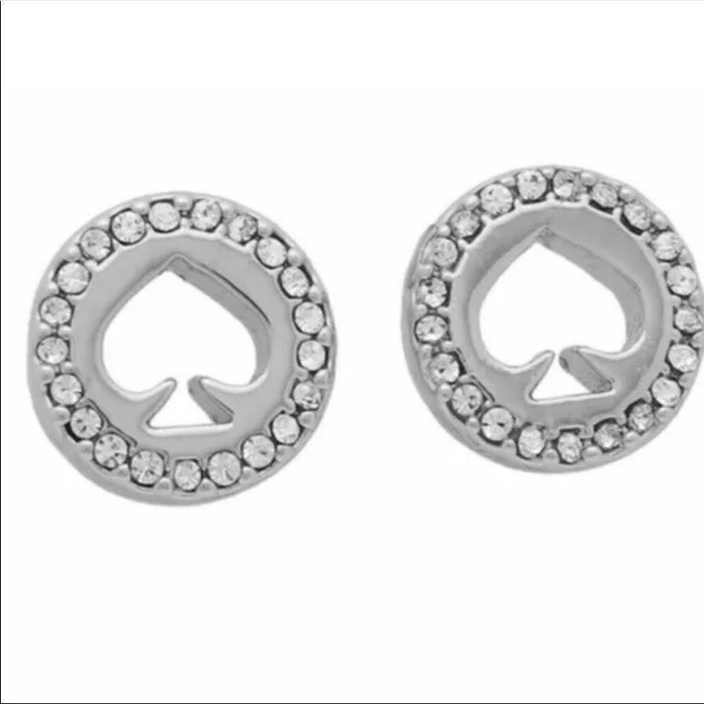 🆕KATE SPADE Spot the Spade Silver Stud Earrings A1
